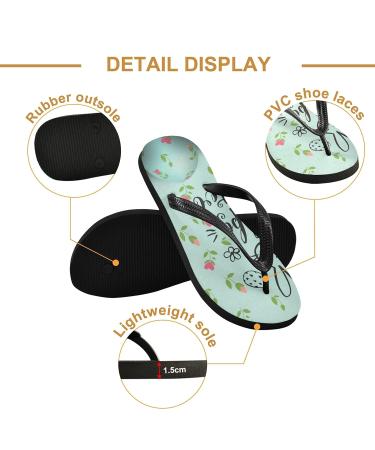 Mnsruu Rabbit Leaf Print Flip Flops Stylish Comfort for Home Hotel Spa and Travel | XS for Men & Women - Buy Online on GoSupps.com