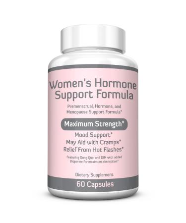 WOMEN'S HORMONE SUPPORT FORMULA  Extra Strength DIM 200mg with BioPerine Dong Quai Vitamin E Balance Hormones Estrogen Metabolism Mood Support PMS Relief Menopause Relief 2 Month Supply