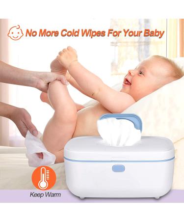 Wipe Warmer Baby - Super Fast Top Heating System with LED Display, Constant Temperature (White Blue) - Buy Online on GoSupps.com