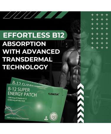 Transdermal Vitamin B12 Patches 1200 mcg and 400 mcg of Folic Acid -8 Patches 100% Methylcobalamin Active - Buy Online on GoSupps.com