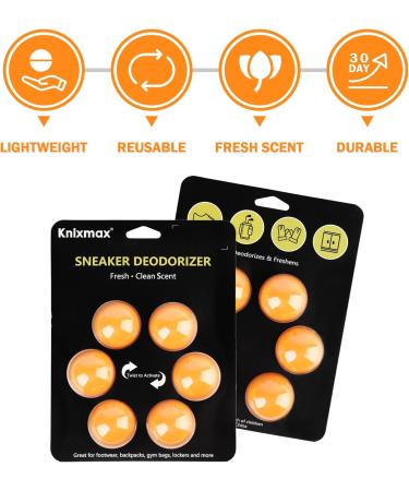 Shoe Deodorizer Anti Odour Trainer Deodoriser Balls Air Fresheners for Car Gym Bag Wardrobe Lockers Footwear Citrus Scent 6 Pack Orange - Buy Online on GoSupps.com