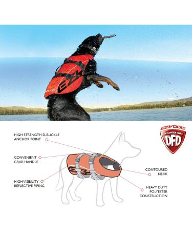 EzyDog Premium DFD - Adjustable Dog Life Jacket with Reflective Trim - Red Large - Buy Online on GoSupps.com