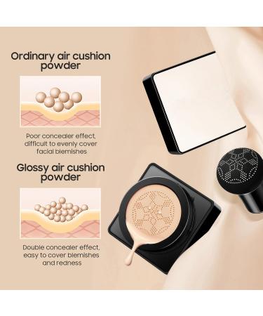 Mushroom Head Air Cushion CC Cream - Long-Lasting & Waterproof New Mushroom Head Screw Lid Concealer Makeup Base for All Skin Types Create Natural Face Makeup (Natural) - Buy Online on GoSupps.com