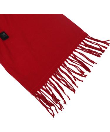Electric Heated Scarf - 3 Temperature USB Winter Scarf with Tassels & Zipper - Red - Buy Online on GoSupps.com
