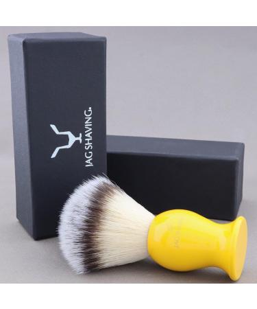 JAG Shaving Razor Brush - Synthetic Silver Spitzhaar Shaving Brush for Men & Women - Yellow Shaving Cream Brush - Perfect Match for Your Razor - Buy Online on GoSupps.com