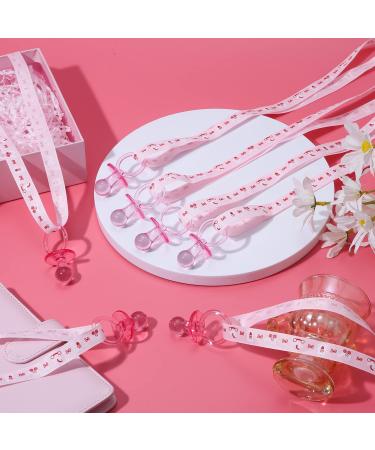 24pcs Baby Pacifiers Necklace - Acrylic Baby Shower Party Favors for Girls Boys (Pink) - Buy Online on GoSupps.com