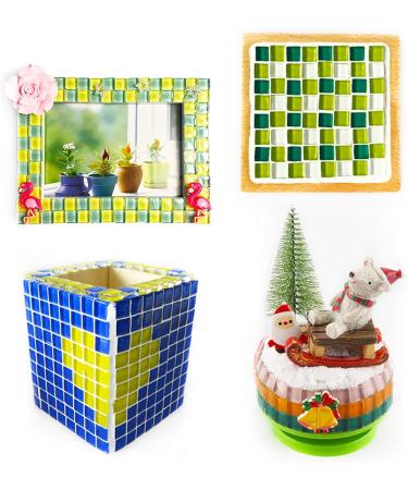 PINUO&KE 200g Square Ceramic Mosaic Tiles for Crafts - Colorful Stained Glass Pieces - Red - Buy Online on GoSupps.com