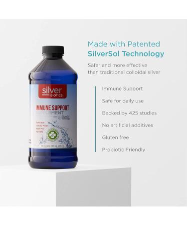 Silver Bioticsآ® Immune Support - 16oz Colloidal Silver Liquid with Silversol Technology - Daily Defense Boost - Buy Online on GoSupps.com