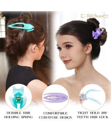 RC Roche 6-Piece French Curved Hair Clips for Women & Girls - High-Quality Solid Hold No Slides - Pastel Multi-Colored - Buy Online on GoSupps.com