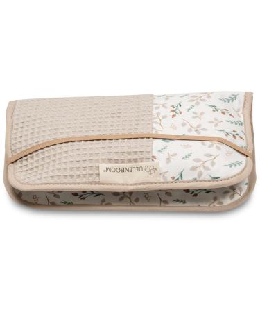 ULLENBOOM diaper pocket for on the go floral -sand made in EU - diaper bag for up to 3 diapers wet wipes & other accessories ideal as a wrap organizer for the floral Sand 18 x 27 cm