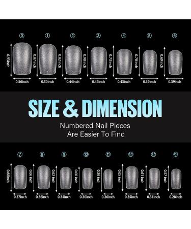 TOMICCA Short Square Nail Tips Clear Nail Tips Natural False Nails Square French Acrylic Nails Artificial Nails Tips for Girls Women (240 Pcs 15 Sizes) 2.Short Square - Buy Online on GoSupps.com