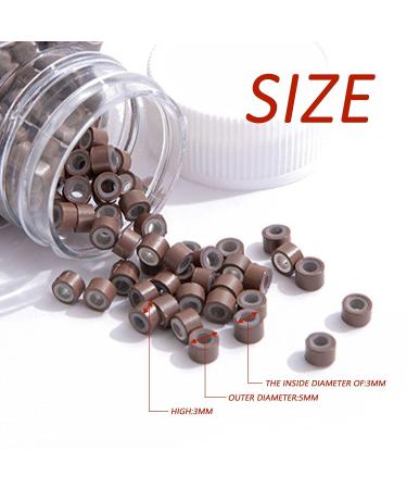 300 Pieces 5mm Silicone Feed Members for Hair Extensions | Glue Real Hair Extensions + 2 Hair Extension Hub Nozzles (Brown) - International Shipping Available - Buy Online on GoSupps.com