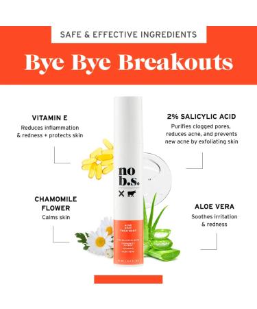 No Bad Stuff - Acne Spot Treatment - Acne Control with 2% Salicylic Acid, Fades Blemishes, with Chamomile, Aloe Vera & Vitamin E (0.5 oz) - Buy Online on GoSupps.com