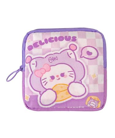 Cartoon gang pocket cartoon ladies' support cute rabbit bear dog printing portable zipper small portable for women girls students wallet women's binding pocket violet