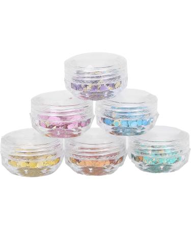 Nail Art Glitters Sparkle Glitter Sequins Nail Art Confetti Shining Flake Glitter 6 Boxes for Home DIY Nail Shop - Buy Online on GoSupps.com