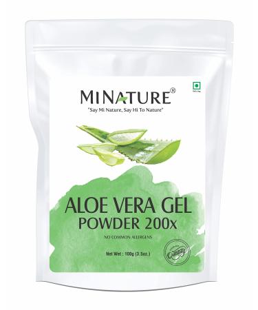 Aloe Vera Gel Powder 200x by mi Nature | Natural and Pure | Aloe Barbadensis | 100g (3.5oz) | Highly Concentrated (200x) | Digestive Support | Suitable for Cosmetic formulations