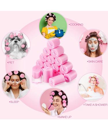 18 Large Soft Foam Hair Rollers 40mm - Hair Styling Curlers for Women and Kids - Pink - Pack of 18 - Buy Online on GoSupps.com