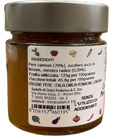 Sadaf Extra Pear and Ginger Jam Romagna Flavour Produced in Romagna 270g - Buy Online on GoSupps.com