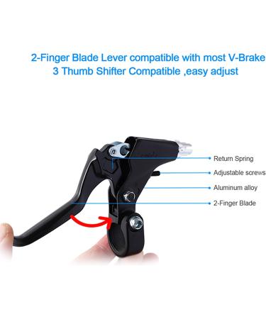 RUJOI Bike Brake Lever Set - Aluminum Alloy Handle with Brake Cable Wire for Mountain, Road, Folding Bikes - Buy Online on GoSupps.com