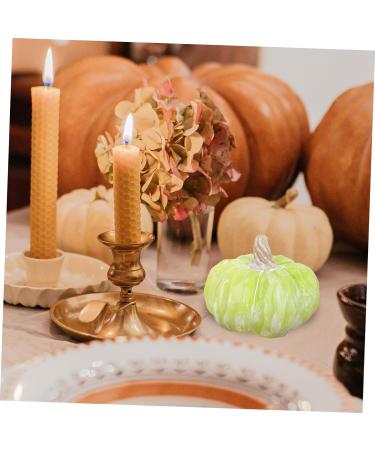 HOLIDYOYO 3pcs Pumpkin Decoration Autumn Rustic Pumpkin Desk Topper Figurines for Outdoors Fake Pumpkin Thanksgiving Day Pumpkin Ornament Decorative Pumpkin Ceramics Window Gift Greenx3pcs 13X13CMx3pcs - Buy Online on GoSupps.com