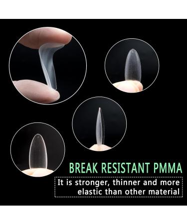 504pcs False Fake Nail Tips Pre-Buff Short Almond for Acrylic LEA-SHALL Soft Gel PMMA No File Matte Tip Break Resistant Clear Full Cover Nails Traceless Artificial Press On Kit Extension Set 504pcs Pre-Buffed Short Almond with Box - Buy Online on GoSupps.com