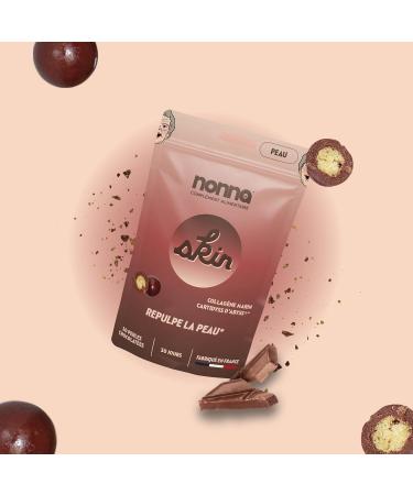 NONNA LAB - Skin - High Performance Marine Collagen | Proven Anti-Wrinkle Effectiveness | Anti-Aging Food Supplement - 1 Month Cure - 30 Chocolate Pearls - Made in France - Buy Online on GoSupps.com
