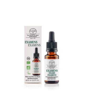 Elixirs &Co - Elixir Compos Pr t l'Emploi Aux Fleurs De Bach- Sp cial Examens - S r nit et Concentration - Formule Naturelle - Sans Alcool - Pour tudiants et Adultes - 20 ml