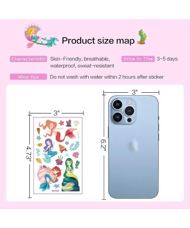 Sawaruita 230 Pcs Unicorn Mermaid Butterfly Little Fairy Temporary Tattoos for Kids - Waterproof and Long-lasting Fake Tattoos - 20 Sheets - Buy Online on GoSupps.com