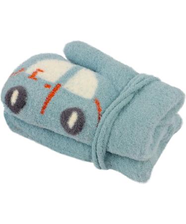 Cute Fox Knitting Toddler Gloves | Winter Thermal Plush Lining | 1-3 Yrs | Car/Blue - Buy Online on GoSupps.com