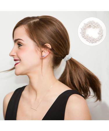 6pcs Pearl Hair Tie Elastic Beaded Scrunchies for Women and Girls - Buy Online on GoSupps.com