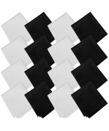 SmilCloud 16 pieces microfiber glasses cleaning towel glass cleaning cloth microfiber 15x18cm microfiber cleaning towels glasses cleaning cloth Microfiber display for screens tablets glasses black/gray