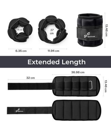Sportneer Adjustable Ankle/Wrist Weights - 0.7-3kg Each 1.4-6kg Pair | Optimize Your Workout - Buy Online on GoSupps.com