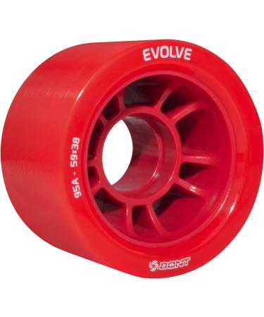 Bont Evolve Roller Derby Skate Wheel - Indoor Roller Skate Wheels - 88A 92A 95A 98A - Pack of 4 (Red/Black/Blue/Purple) - Buy Online on GoSupps.com