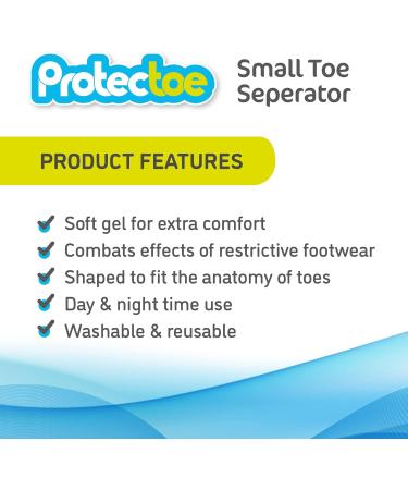 Protectoe Single Gel Small Toe Separator - Box of 10 | Toe Spacer for Overlapping Toes | Gel Toe Separators - Buy Online on GoSupps.com