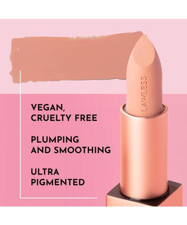LAWLESS Forget the Filler Lip-Plumping Satin Cream Lipstick - Platinum | Natural Ingredients for Smooth Hydrated Plumper Lips | 3.7g - Buy Online on GoSupps.com