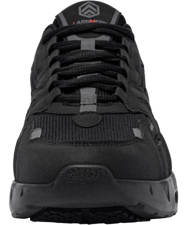 LARNMERN Men's Non-Slip Work Shoes - Fashion Sneakers for Kitchen Chef, Waterproof, Slip Resistant, Air Cushion, Size 10, Black - Buy Online on GoSupps.com