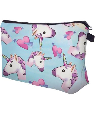 Oblique-Unique Unicorn Cosmetic Bag & Toiletry Pouch - Custom Motif (Blue Unicorns) | Shop Now! - Buy Online on GoSupps.com