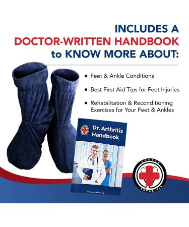 Copper Infused Foot Compression Sleeves/Plantar Fasciitis Socks + Doctor Written Handbook & Heated Booties in Blue - Buy Online on GoSupps.com