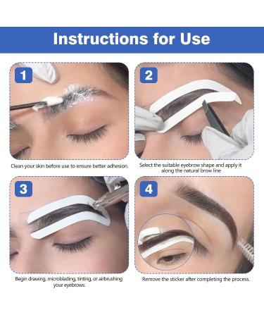 12 Pairs Airbrush Eyebrow Shaping Stickers - Adhesive Stencils for Perfect Eyebrows | Microblading & Brow Mapping Guide | Disposable Templates - Buy Online on GoSupps.com