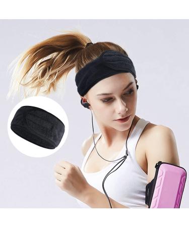 TSHAOUN 6-Piece Adjustable Spa Headbands for Makeup Yoga Shower & Sports - Black Hair Straps with Magical Adhesive Tape - Buy Online on GoSupps.com