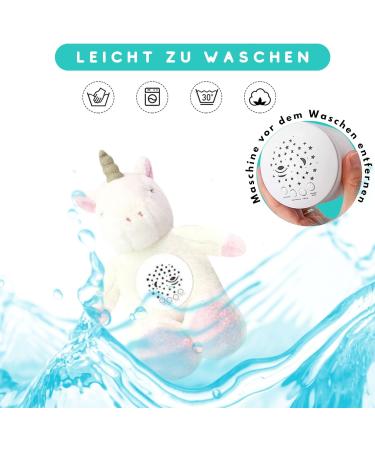 Huborns Unicorn Night Light Cuddly Toy with White Noise - Sleep Aid for Children & Perfect Baby Shower Gift - Buy Online on GoSupps.com