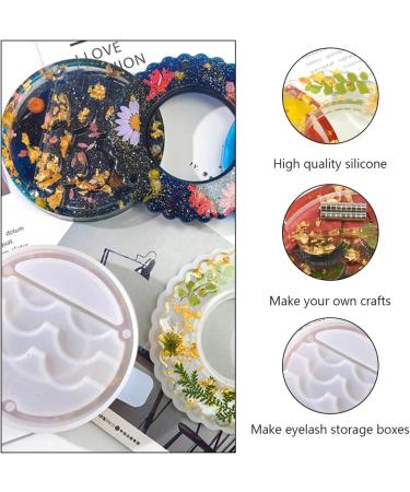 NUOBESTY 1 Set Eyelash Box Mold False Eyelashes Circle Tray Silicone Diy Crystal Epoxy Mold Travel Round Disc - Buy Online on GoSupps.com