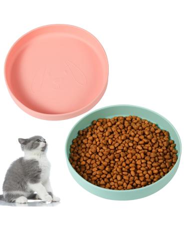 Fanshiontide 2 Pcs Cat Bowls Food Silicone Grade Feeding Bowl Water Bowl for Cat and Dog Dry Food and Wet Food Cat Drinking Bowl Pet Bowl Dishs for Pet Cat Dog Small Animal