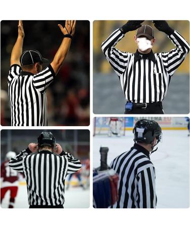 Yuehuamech Men's Umpire Jersey - Black & White Striped Referee Shirt with Zipper for Basketball & Football - Size L (60-65kg) - Buy Online on GoSupps.com