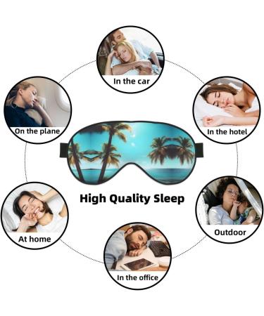 Buy Palm Trees and Sea Print Unisex Sleep Mask - Double-Sided Eye Mask for Sound Sleep & Skin Care - International Shipping Available - Buy Online on GoSupps.com