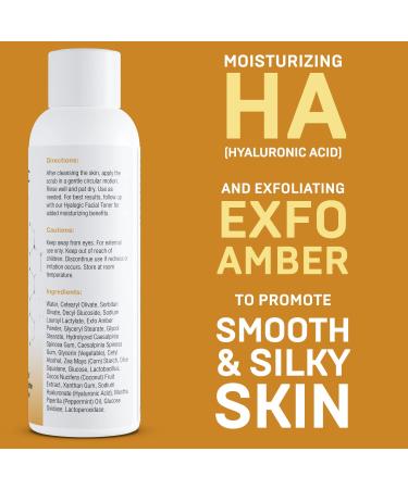 Hyalogic Spa Exfoliating Facial Scrub 4oz | Natural Exfoliation with Hyaluronic Acid & Peppermint Oil - Shop Internationally - Buy Online on GoSupps.com