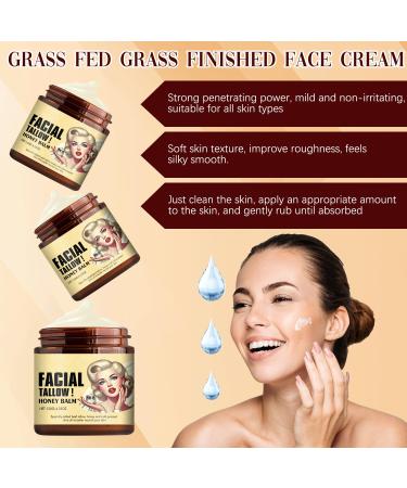 Whipped Beef Tallow & Honey Balm - Grass Fed Face Cream (2pcs) | Nourishing Moisturizers for All Skin Types - International Shipping Available - Buy Online on GoSupps.com