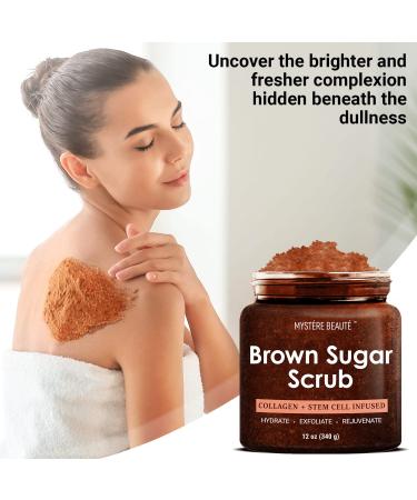 MYST RE BEAUT Brown Sugar Body Scrub - Natural Skin Care for Men & Women - Exfoliating & Moisturizing Formula - 12 Oz - Buy Online on GoSupps.com