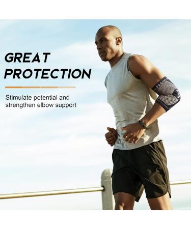 Shop Copper Elbow Brace for Tendonitis & Tennis Elbow - Compression Sleeve Support for Men & Women | X-Large Size | Ideal for Weightlifting & Workouts - Buy Online on GoSupps.com