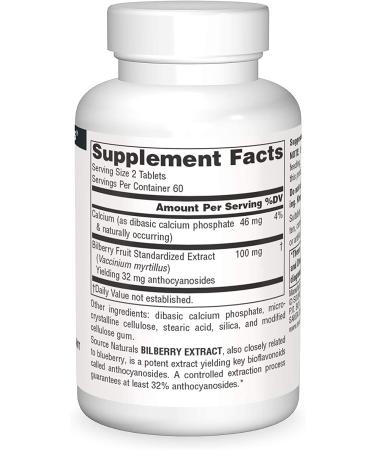 Source Naturals Bilberry Extract 50mg - 120 Tablets for Vision & Antioxidant Support - Buy Online on GoSupps.com